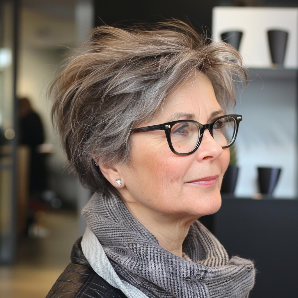 35 Elegante Frisuren für Frauen ab 70 mit Brille